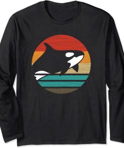 Orca Retro Style Vintage Long Sleeve T-Shirt