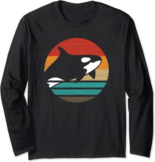 Orca Retro Style Vintage Long Sleeve T-Shirt