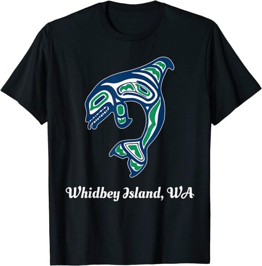 Green Native American Whidbey Island WA Killer Whale T-Shirt