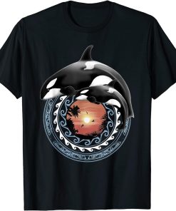 Cute Orca Whales Hawaiian Polynesian Orcas T-Shirt